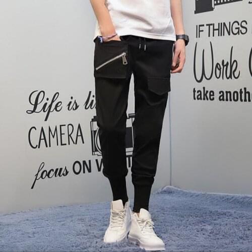 28-44 Spring Thin Section Casual Pants Mens New Multi-pocket Pocket Harem Pants Hairstylist Nightclub Dj Elastic Feet Pants