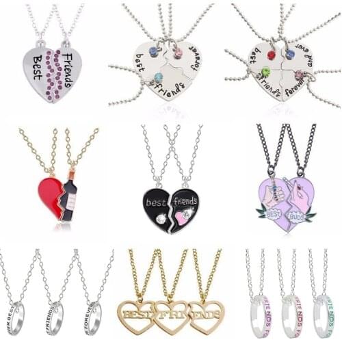 Fashion Couple Necklace 2 Piece Set Best Friend BFF Pendant Good Friend Chokers Necklaces Chain Male And Femalm Jewelry Gift