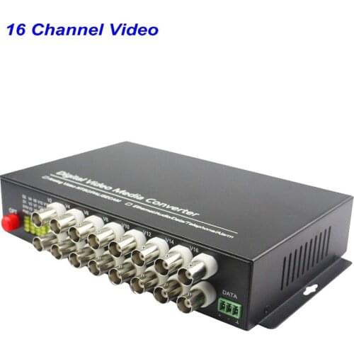 1Pair 16 Channel Digital Video Fiber Optical Media Converters Extender Adapter FC Fiber Optic Up to 20Km for CCTV Security