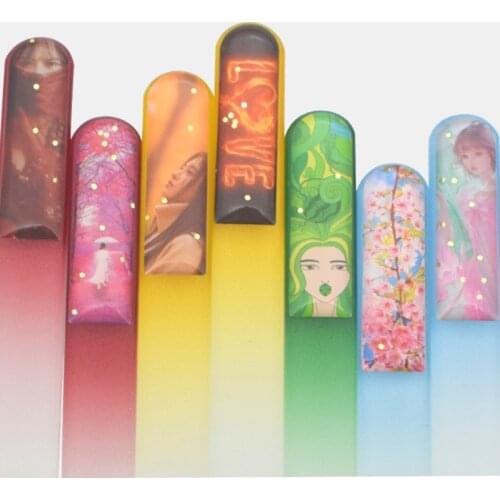 7 Color Nail file Nail Polished File Nano Glass Cleanable Shiny Grinding Buffer Manicure Nail Art Tool Random Color