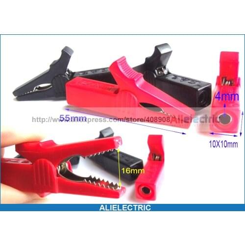 10pcs 55mm Copper Alligator Clip for Banana Plug Multimeter Test Probes Clips