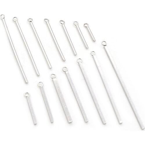 20pc/lot 20 25 30 35mm Stainless Steel Rectangular straight tube for Earrings findings necklace pendant charms jewelry making