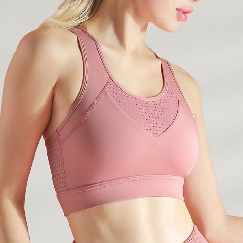 2020 Push Up Bra Sports Bra Running Mesh Stitching Sports Underwear Bralette Backless Fitness Vest Clothes Breathable Bra