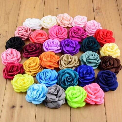 32 pcs/lot , 2.3" Burned Satin Rose Flower For DIY Hair Accessories , Brooches and wedding embellishment