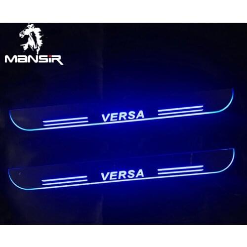 4PCS Acrylic LED Welcome Pedal Car Scuff Plate Pedal Door Sill Pathway Light For Nissan Versa Sunny 2013 2014 2015 2016- 2018