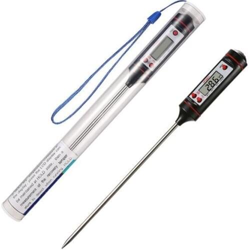 5.9inch Food Grade LCD Screen Probe Digital Meat Thermometer BBQ Hold Function for Kitchen Cooking Food Grill Meat Milk Water SN