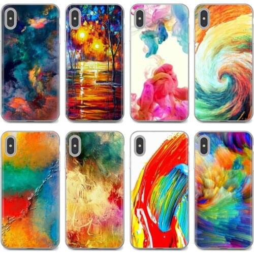Abstract Paint Color HD Wallpaper For Samsung Galaxy A10 A30 A40 A50 A60 A70 a12 a31 a41 a51 a71 a20e a21s M30 TPU Covers