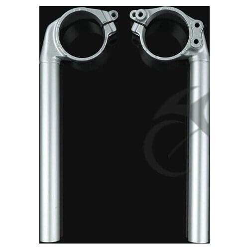 Aluminum A Pair Handle Bar Clip On Silver Fit For YAMAHA YZF R1 04-08 05 06 07