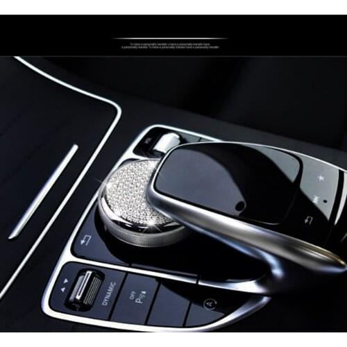 Car Center Control Mouse Multimedia Button Knob Adjustment Diamond Cover Trim For Mercedes Benz C E GLC Class W205 W213 X253 NEW