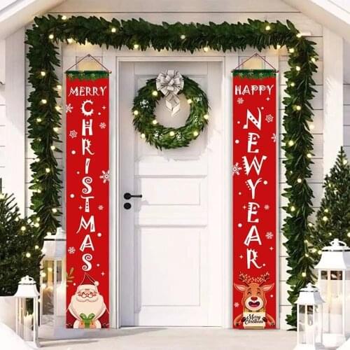 Santa Claus Banner Christmas Decoration For Home Merry Christmas Door Decor 2020 Xmas Ornament Happy New Year 2021 Navidad Natal