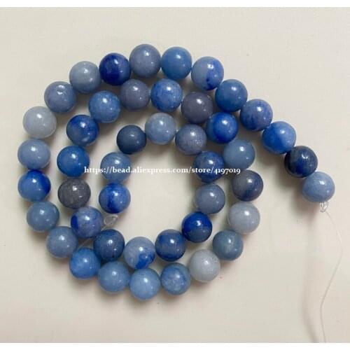 Free Shipping Natural Stone Blue Aventurine Round Beads 15" Strand 3 4 6 8 10 12MM Pick Size For Jewelry Making