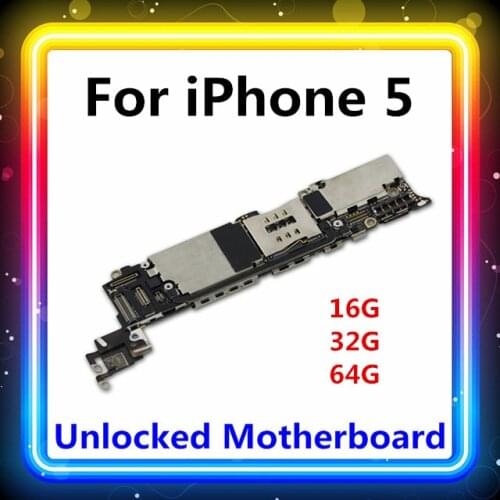 For Iphone 5 Motherboard With Full Chips 16GB/32GB/64GB Whole MB Mainboard With System Logic Board Card/fee Test