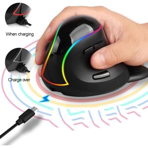 2.4G Wireless Vertical Mouse With Detachable Chassis And Multi-Function Rechargeable Ergonomic Gamer Mause 3200 DPI Optical Mice
