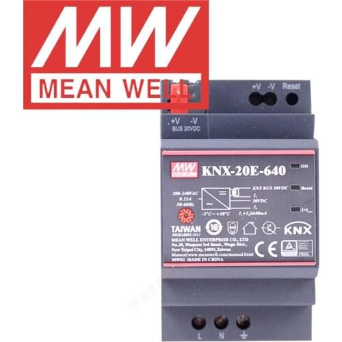 Mean Well KNX-20E-640 meanwell DIN Rail 640mA KNX Bus Power Supply with integrated choke