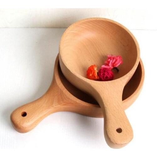 New Beech Wood Large Kimchi Bowl Whole Wood Salad Bowl Fruit Bowl Color Butterfly Kitchen Tool MW1