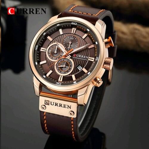 CURREN 8291 Brand Fashion Quartz Men Watches Luxury Analog Digital Leather Watch Mens Casual Sport Waterproof Male Clocks часы