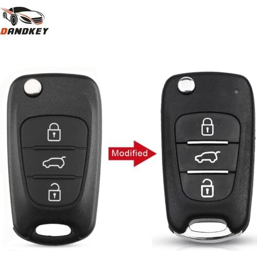 Dandkey Modified 3 Button Folding Flip Remota Key Case For Hyundai I30 IX35 Fob Car Key Shell For KIA Rio K2 K3 K5 Ceed Sportage