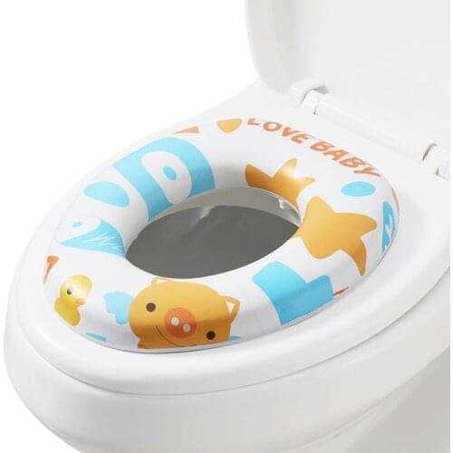 Kids Travel Potty Seat for Girls Boys Fits Round & Oval Toilets Non-Slip Soft Pad Portable Reusable Toilet Training Cushion