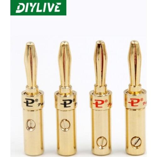 DIYLIVE Budweiser Palic pure copper gold HiFi audio amplifier plug banana head speaker wire connector welding