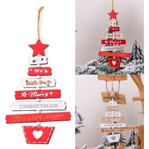 Personality Christmas Wooden Pendant Hanging Door Decoration DIY Xmas Tree Home Party Ornaments