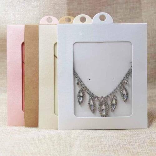 20pcs multi color jewelry package& display window box with hanger gift box necklace /earring jewelry packing hanger box