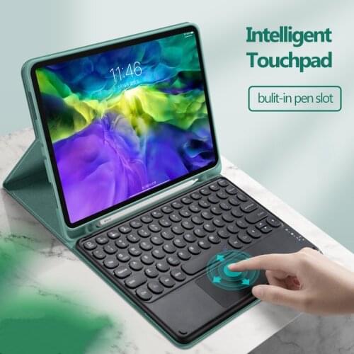 Round Cap magnetic Keyboard Case for iPad 2020 Pro 11 12.9 10.5 9.7 Smart Case for iPad Air 4 3 2 1 10.2 8th Toucpad Keyboard