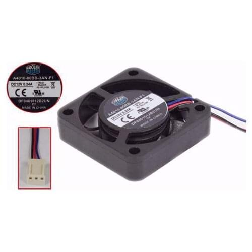 Cooler Master A4010-80BB-3AN-F1 DF0401012B2UN DC 12V 0.24A 40x40x10mm 3-Wire Server Cooling Fan