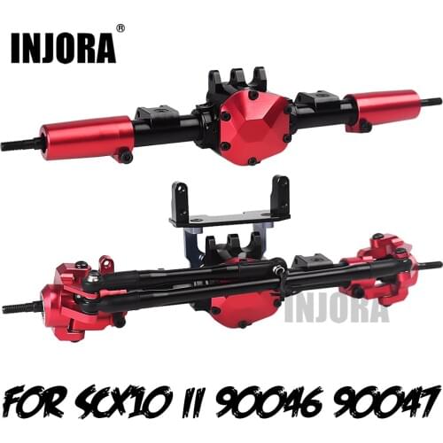 INJORA RC Car CNC Metal Front / Rear Axle with Protector for 1:10 RC Crawler Car Axial SCX10 II 90046 90047