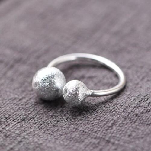 Trendy 925 Sterling Silver Wedding Female Rings for Women Simple Ball Ring Adjustable Sterling Silver Jewelry Ring 2020 Trend