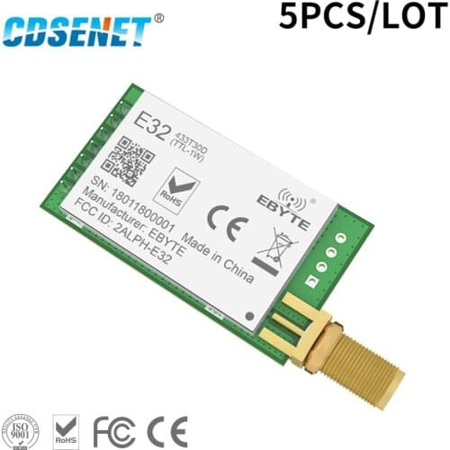 LoRa SX1278 433MHz Module Transmitter Receiver 8km E32-433T30D-V2.0 UART Long Range 433 MHz 1W Wireless rf Transceiver CDSENET