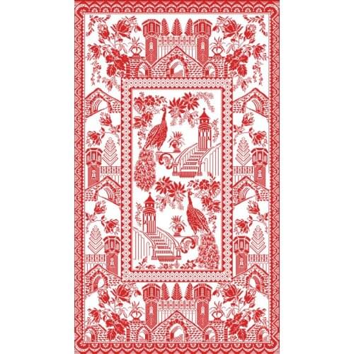 Peacock castle cross stitch package simple 18ct 14ct 11ct white fabric cotton silk thread embroidery DIY handmade needlework