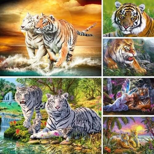 Tigers Counted Cross Stitch 11CT 14CT 18CT 22CT 25CT 28CT Cross Stitch Kits Embroidery Needlework Sets