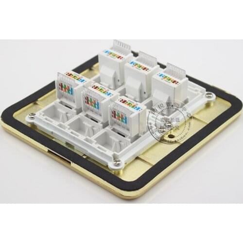 6 Ports RJ45 Cat5e LAN Network Socket Floor Ground Outlet Flip Type Floor Socket