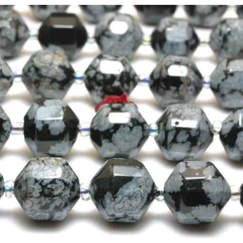 Natural Black Snowflake Obsidian Faceted Double Terminated Point Loose Beads Wholesale Gemstone Semi Precious Stone Diy Jewelry