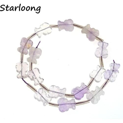 Natural Stone Cute Bear Tropical Fish Shape Cracks Agates Stripe Druzy Loose Gems Strand Beads for DIY Jewelry Making Necklace