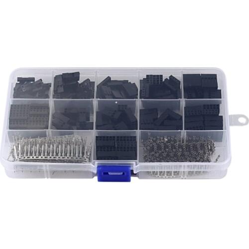 New 620Pcs Dupont Connector 2.54mm Dupont Cable Jumper Wire Pin Header Housing Kit Male Crimp Pins+Female Pin Terminal Connector