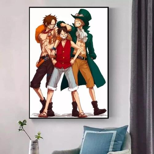 One Piece Anime HD Prints Home Decor Painting Poster Wall Art Canvas Luffy Cute Handsome Modular Frame Pictures For Living Room