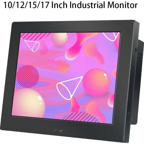 17 10 12 15 Inch Industrial LCD Display Computer Monitor for Tablet VGA/DVI Not Touch Screen Embedded Installation Wall Mounting
