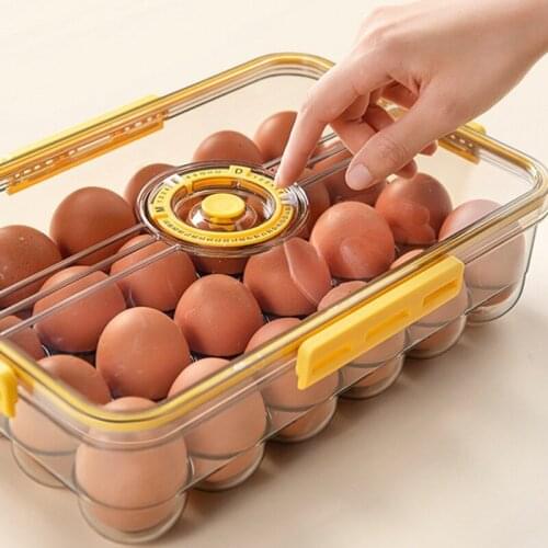 Hot 24 Grids Egg Storage Box Transparent Egg Container for Refrigerator Eggs Organizer Holder Food Storage Kitchen