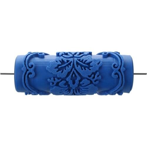 Paint Roller with decorative motifs for Machine Designs flowers / blue 15 cm