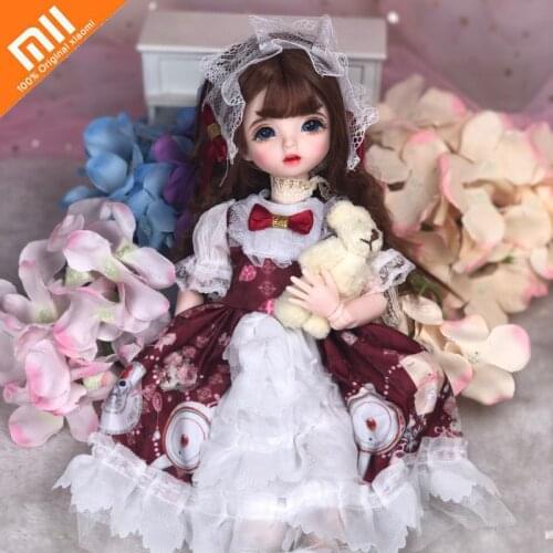 Xiaomi 30cm BJD Doll Beauty Girl 6 Moveable Joint Dolls 3D Eyes Bjd Toy Little Girl Dress Up Make Up Toys Girls Gift Dolls