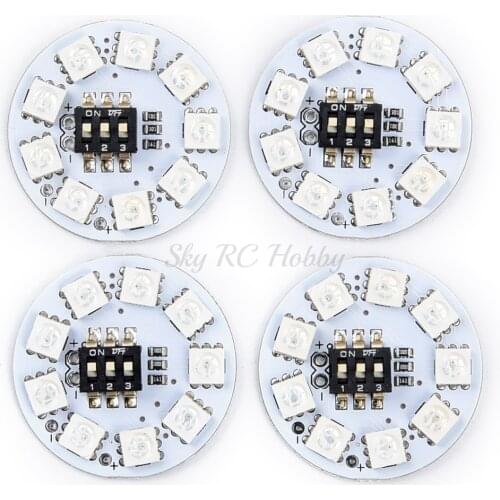 RC 7 Color RGB LED Round Plate X8-16V Led Light Board 5050 X8 / 16V Navigation Light for FPV RC Multicopter Helicopter