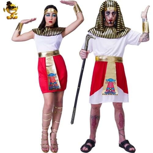 Adult Couple Egyptian Pharaoh Costume Carnival Party Role Playing Women Egypt Cleopatra Dress Halloween Costumes for Women