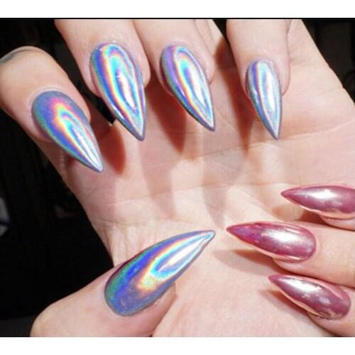 0.5 g Rainbow Holographic Laser Powder Nail Art Chrome Pigments 1pc Holographic Dip Powder Mirror Polishing Chrome Pigments,K-51