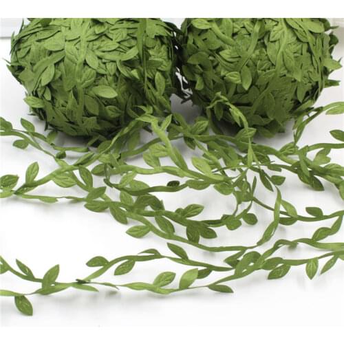 10 Yards Silk Leaf-Shaped Handmake Artificial green Leaves For Wedding Decoration DIY Wreath Gift Scrapbooking Craft Fake Flower