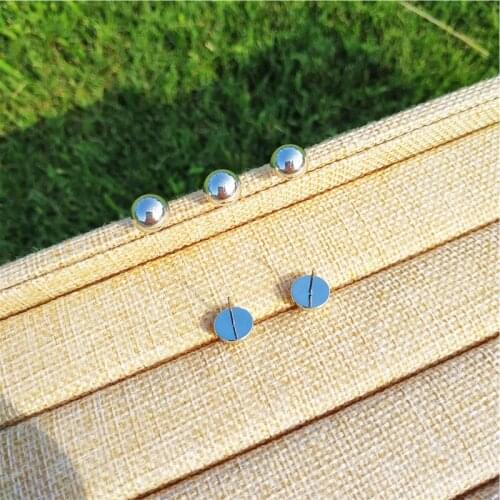 100 Pieces/lot Silver Color round Stud Earring Jewelry Accessories mushroom shape 10Mm DIY Wholesale Findings & Components bulk