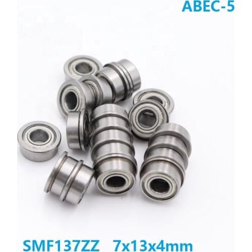 20pcs/lot ABEC-5 SMF137ZZ SMF137 ZZ Stainless Steel flange bearing 7x13x4 mm Shielded deep groove Ball Bearings Flanged 7*13*4mm