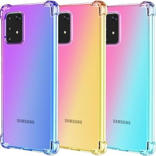 200pcs/Lot Ultra Slim Double Gradient Color Case for Samsung A22 A82 A02s A12 F62 A32 A72 A21s A52 A01 S21 FE 5G