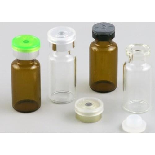 360 x 3ml Clear Brown Perfume Essential Oil Essence Glass Bottles with Filp off Lids Pharmaceutica Sample Vials & Rubber Stopper