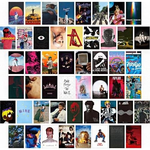50Pcs Bright Aesthetic Picture Wall Collage Kit for Room Decorations Wall Art Prints Colorful Dorm Poster for Bedroom Decor